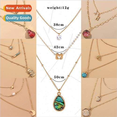 Hundreds alloy necklace women versatile multi-layer stacking