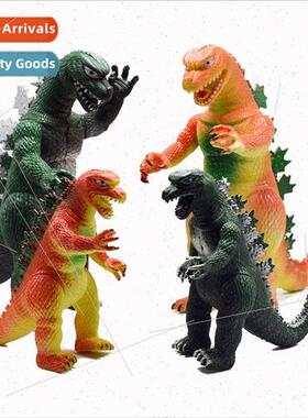 PVC green orange monster Godzilla model toy ornament