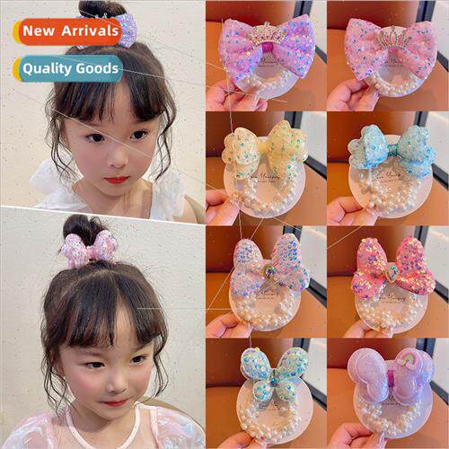 Girls pearl crown head rope children hair circle Korean  new