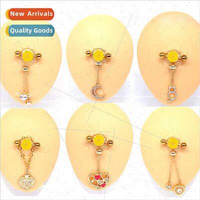 Europe niche light luxury chain pendant nipple ring piercing