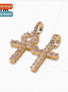 Hip new copper set zirconia cross zirconia ankh pendant ha s