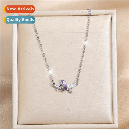 Blue Butterfly Necklace Women Summer che French Hundred Gent