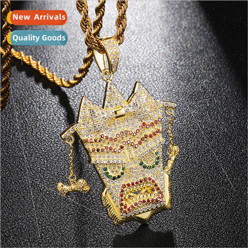 Europe New Indian Hip Hop Men Pendant Full Zirconia Colorful