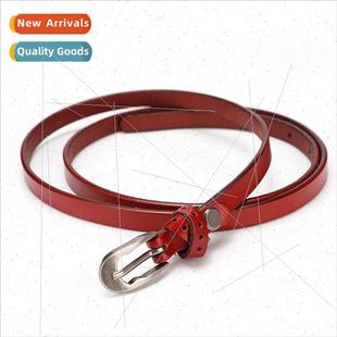women thin cowhide circle Korean buckle fashion Cross belt