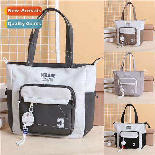 Large capacy handheld canvas bag men women  middle school tu