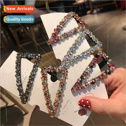 Korea hair clips new Czech full diamonds triangle geometric