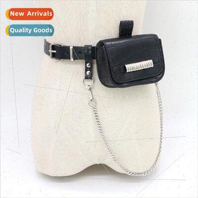 Retro HK belt female fanny pack fashion nd small square bag