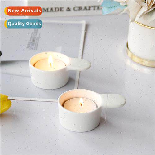 Creative Mini Ceramic Small Candle Holder Handheld Tea Candl