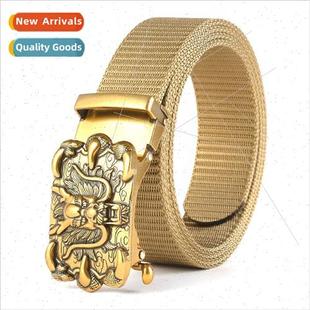 Business Belt Automatic Buckle Canvas Men Casual Nylon