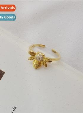 Korea 925 silver ring small bee fashion hundred Europe gold