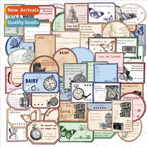 Retro frame 50 handbook stickers sticky notes waterproof lap