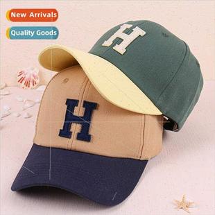 Korea new H letters applique embroidered baseball cap men wo