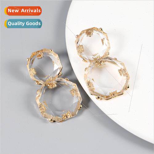 Summer bohemian transparent resin earrings fashion geometric