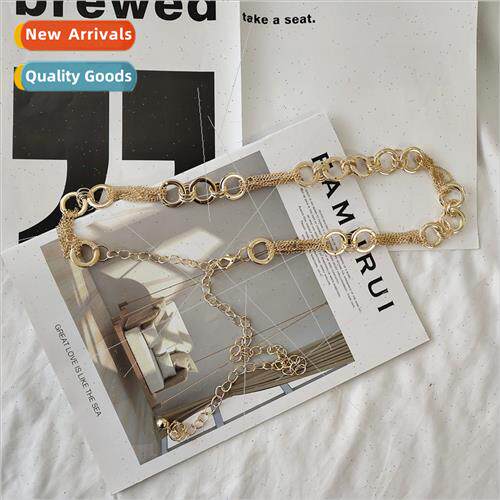 Personalized metal iron ring female waist chain Korean dress