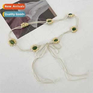 thin belt green simple bea ethnic versatile woven Women hand