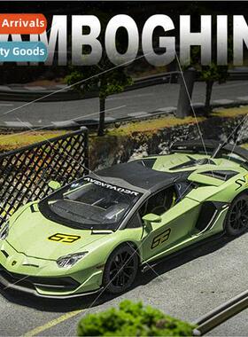 Large 1:24 simulation Lambo # Gini SVJ63 convertible sports