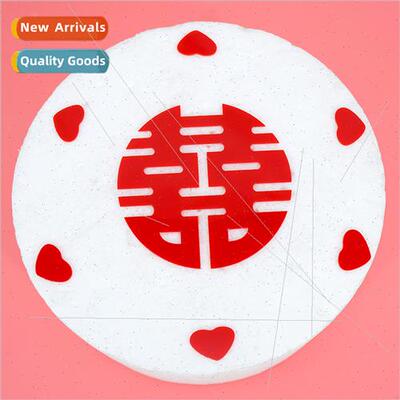 Vintage Chinese Wedding Cake Decoration Insert Plaque Red We