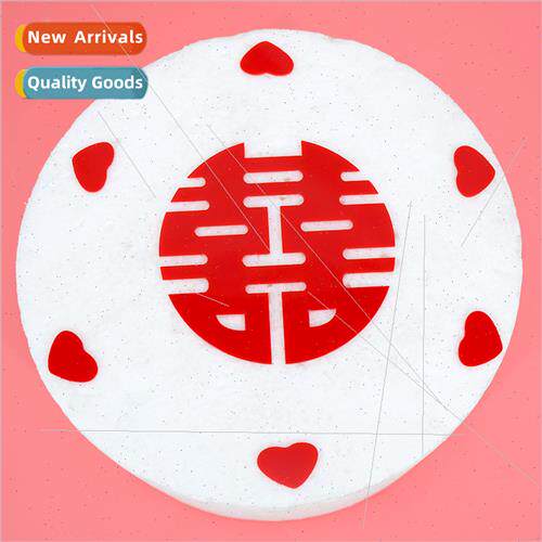 Vintage Chinese Wedding Cake Decoration Insert Plaque Red We