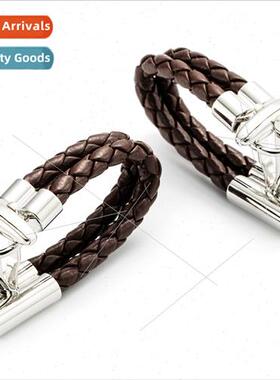 High  leather chain cufflinks xiukou French shirt cuffs brai