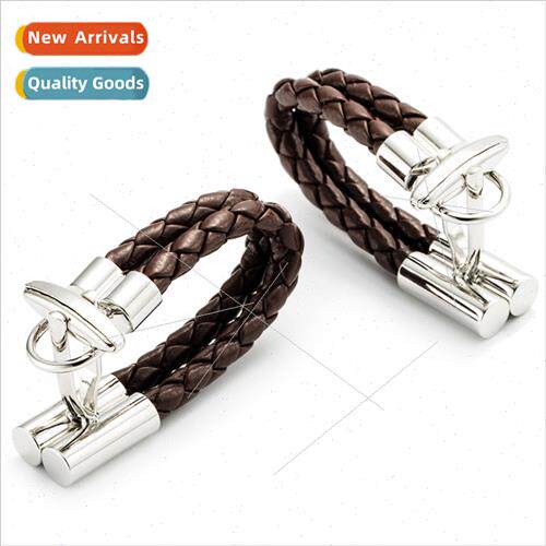 High  leather chain cufflinks xiukou French shirt cuffs brai