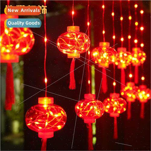 LED red lanterns curtain lights string New Year Spring Festi
