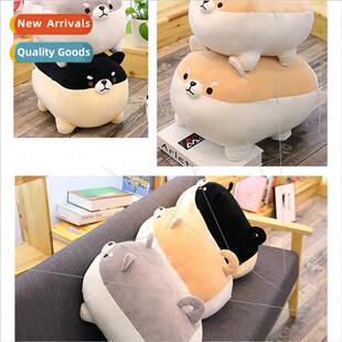 Soft cute corgi doll plush toys round rolled down paragraph
