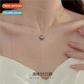 fashion simple artificial pearl female S925 necklace silver
