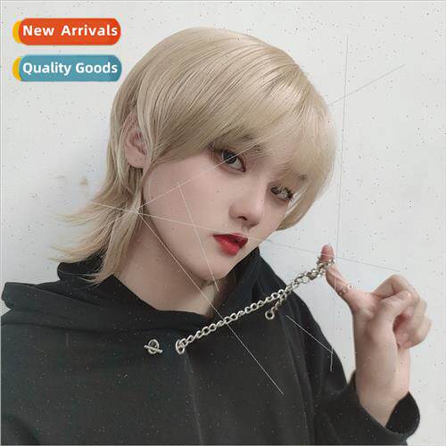 Wig short hair mullet head men women can wear handsome wolf