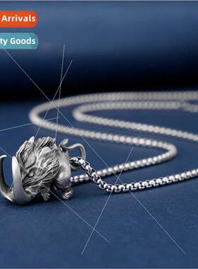 Vintage tradional tusk boar pendant men punk hip-hop stainle