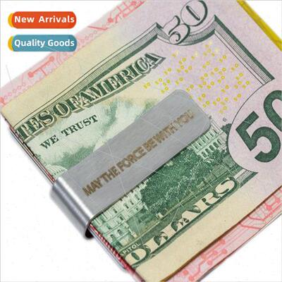 Engraved Cred Card Money Clip Stainless Steel US Dollars Met