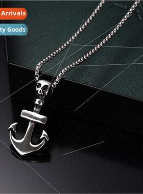 Europe Pirate Anchor Necklace Pendant necklace men stainless