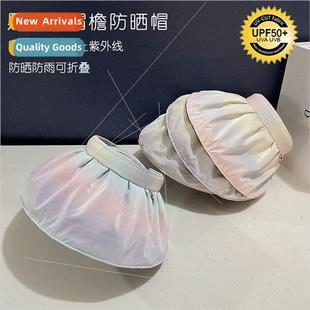 female summer sun rainbow hol vinyl hat brim Japan large