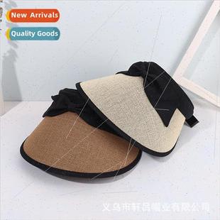 Top Hat Vacation Straw Sun Beach Hollow Bow Outdoor
