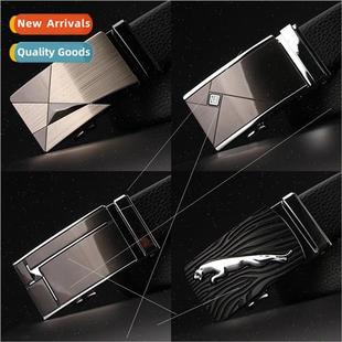 layers cowhide business Belt buckle two automatic casual men