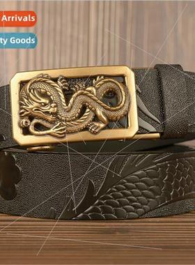 Ethnic men belt pan dragon automatic buckle three-dimensiona