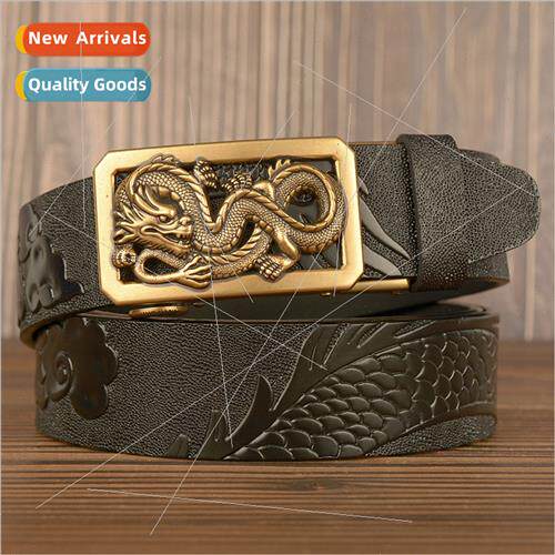 Ethnic men belt pan dragon automatic buckle three-dimensiona
