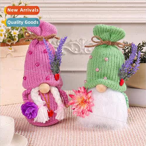 Mother Day Knted Hat Doll Tabletop Ornament Faceless Elderly