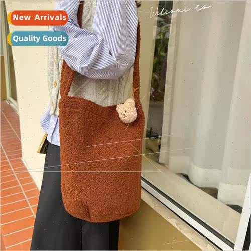2023 fall winter new plush bag fresh crossbody bag lamb wool