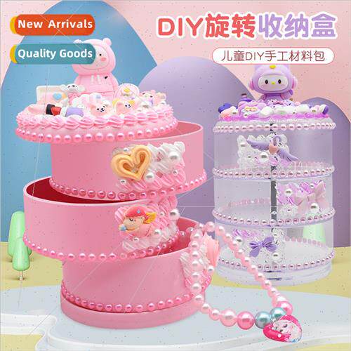 Rotary storage box children handmade diy material k cream gl