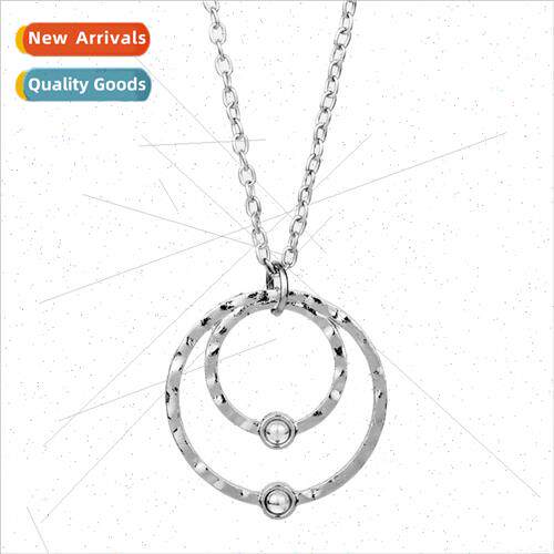 2018 new fashion simple double circle pendant necklace tempe