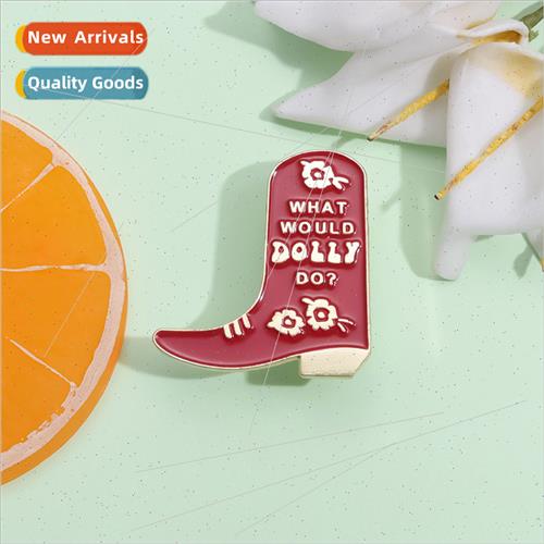 Creative new cute cowboy boots styling brooch personalized r