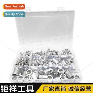 175pcs Flat Head Aluminum Pull Rivet Threaded Nuts Knurled P