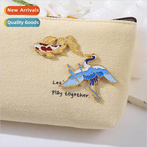 new national tide mascot koi fish danding crane series alloy