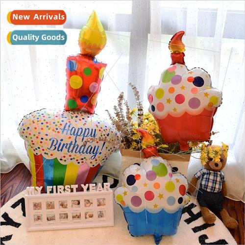 Birthday candles colorful aluminum film balloons baby birthd