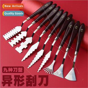 Shaped oil painting knife graffi color mixing wooden art com