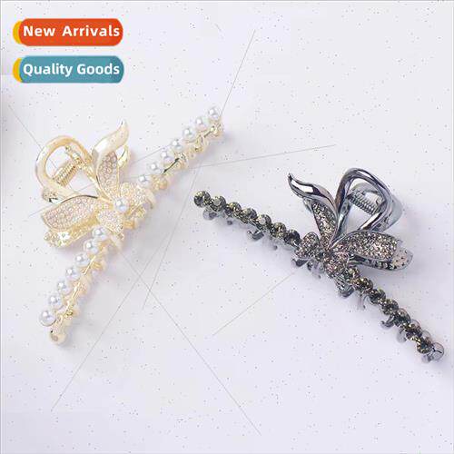 Rhinestone folding ear rabb scrunchies clip female large hai