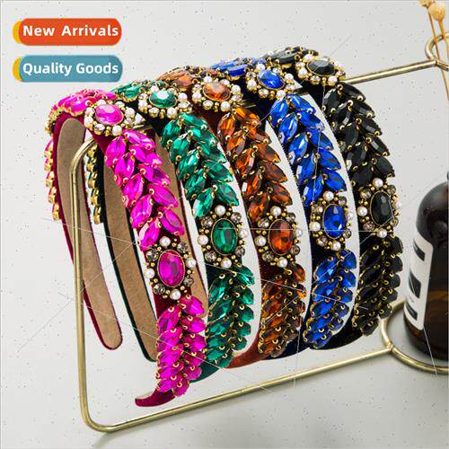 Hair bands Korea cute sweet glass drill fine edge hairpin fa