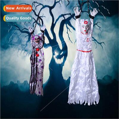 Halloween new voice-activated light-emting sound hanging gho