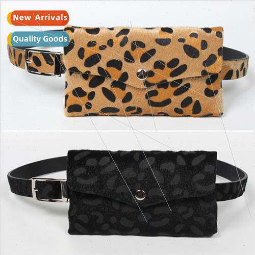 horse hair ladies belt leopard waist pack thin belt Waistpac