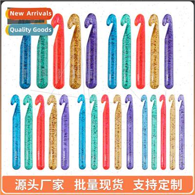 New Colorful Plastic Transparent Sequin Crystal Crochet Hook